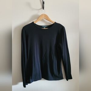 Ralph Lauren Basic Essential Cotton Crew, Women's XL, Classic Black